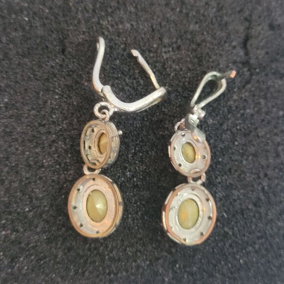 Rainbow Topaz & Silver Drop Earrings - Picture 4 of 6